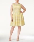 Calvin Klein Plus Size Printed Scuba Fit-and-flare Dress, A Macy's Exclusive Style
