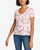 Tommy Hilfiger Heart-print T-shirt, Created For Macy's