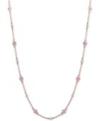 Effy Pink Saphire (1-3/8 Ct. T.w.) & Diamond (1/8 Ct. T.w.) 18 Collar Necklace In 14k Rose Gold