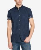Kenneth Cole Reaction Men's Reverse Brushstroke-print Short-sleeve Shirt