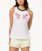Carbon Copy Floral-embroidered Tank Top