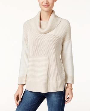 Style & Co. Petite Cowl-neck Ribbed Sweater, Only At Macy's