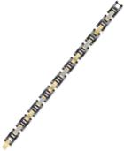 Men's Diamond Link Bracelet (3/8 Ct. T.w.) In Stainless Steel With Black And Gold Ion-plating