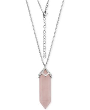 Rose Quartz Long Pendant Necklace (29-1/2 Ct. T.w.) In Silver-plate