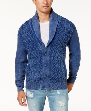 American Rag Men's Indigo Cable Cardigan, Created For Macy's