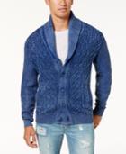 American Rag Men's Indigo Cable Cardigan, Created For Macy's