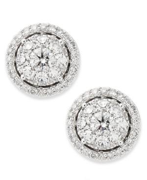 Prestige Unity Diamond Halo Earrings In 14k White Gold (1/2 Ct. T.w.)