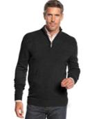 Geoffrey Beene Big And Tall Solid Ribbed Quarter-zip Sweater