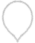Swarovski 16 Silver-tone Marquise Crystal V-necklace