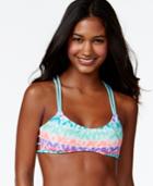 Hula Honey Mesh-cutout Racerback Bikini Top Women's Swimsuit