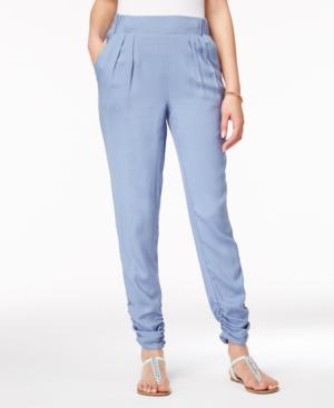 Rewash Juniors' Pleated Ruched Soft Pants