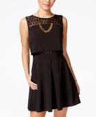 B Darlin Juniors' Sleeveless Pleated Popover Dress