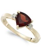 14k Gold Garnet (1-1/3 Ct. T.w.) And Diamond Accent Ring