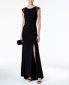 Vince Camuto Embellished Ruched Gown