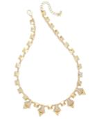 Abs By Allen Schwartz Gold-tone Crystal Pyramid Collar Necklace