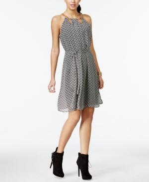 Thalia Sodi Chain-neck Printed Dress, Only At Macy's