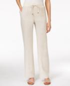 Style & Co. Linen Drawstring Wide-leg Pants, Only At Macy's