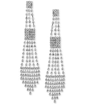 Say Yes To The Prom Silver-tone Crystal Chandelier Earrings