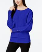 Alfani Petite Ribbed Dolman-sleeve Sweater, Only At Macy's