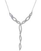 Danori Silver-tone Pave Leaf Lariat Necklace, Only At Macy's