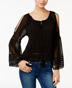 Guess Marina Illusion Cold-shoulder Peasant Top