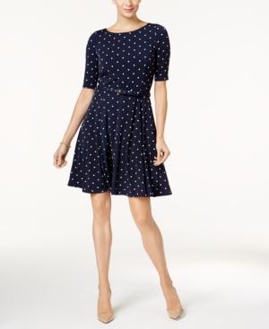Charter Club Polka-dot Fit & Flare Dress, Created For Macy's