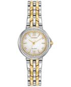 Citizen Women's Eco-drive Diamond Accent Two-tone Stainless Steel Bracelet Watch 28mm Em0444-56a