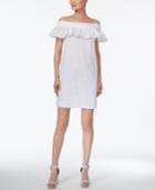 Calvin Klein Petite Cotton Eyelet Off-the-shoulder Dress