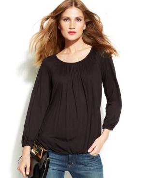 Michael Michael Kors Petite Scoop-neck Peasant Top