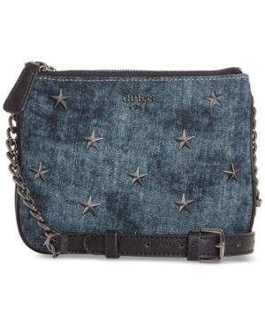 Guess Bradyn Top-zip Small Denim Crossbody