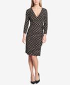 Tommy Hilfiger Printed Faux-wrap Surplice Dress