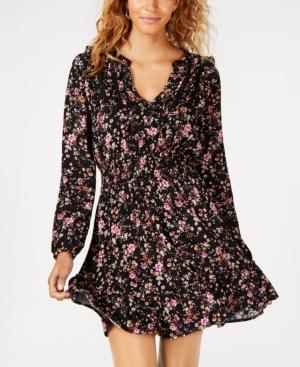 American Rag Juniors' Floral-print Smocked-waist Dress, Created For Macy's