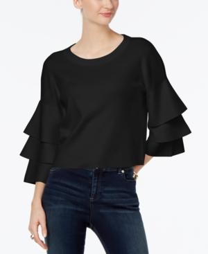 Inc International Concepts Ruffled Cropped Sweater, Only At Macy's