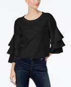 Inc International Concepts Ruffled Cropped Sweater, Only At Macy's