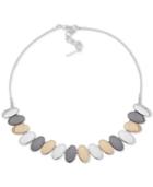 Nine West Tri-tone Oval Disc Collar Necklace, 16 + 2 Extender