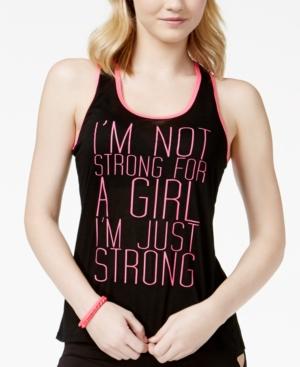 Material Girl Active Juniors' Strong Girl Graphic Tank Top, Only At Macy's