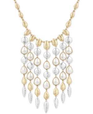 Lucky Brand Two-tone Imitation Pearl Statement Necklace, 16 + 2 Extender
