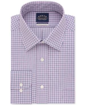Eagle Men's Classic/regular Fit Non-iron Stretch Collar Blue Check Dress Shirt