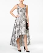 Betsy & Adam Brocade Floral-print High-low Gown