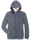 American Rag Men's Chunky-knit Hooded Cardigan With Faux-sherpa Lining, Only At Macy's