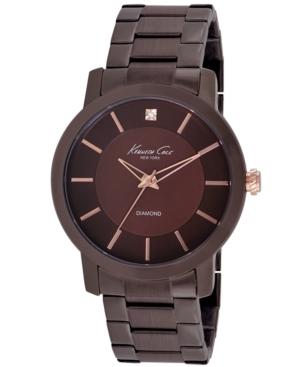 Kenneth Cole New York Watch, Men's Diamond Accent Brown Ion-plated Stainless Steel Bracelet 44mm Kc9287