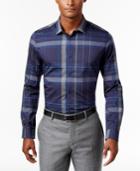 Calvin Klein Men's Diamond-dobby Plaid Shirt