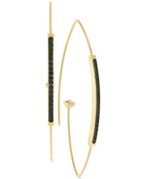 Vince Camuto Gold-tone Clear And Jet Crystal Threader Earrings