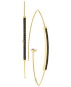 Vince Camuto Gold-tone Clear And Jet Crystal Threader Earrings