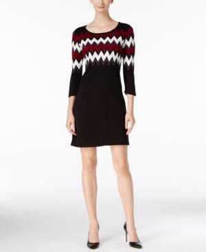 Sandra Darren Petite Chevron Sweater Dress