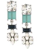 M. Haskell For Inc Silver-tone Stone And Crystal Linear Drop Earrings, Only At Macy's
