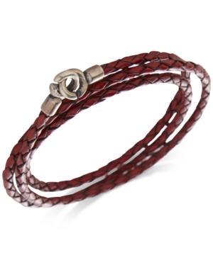 Degs & Sal Men's Woven Leather Wrap Bracelet