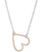 Unwritten Two-tone Heart 18 Pendant Necklace In Sterling Silver & Rose Gold-flash