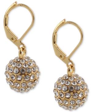 Charter Club Gold-tone Pave Ball Drop Earrings, Created For Macy's