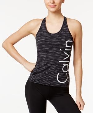 Calvin Klein Performance Space-dyed Logo Racerback Tank Top